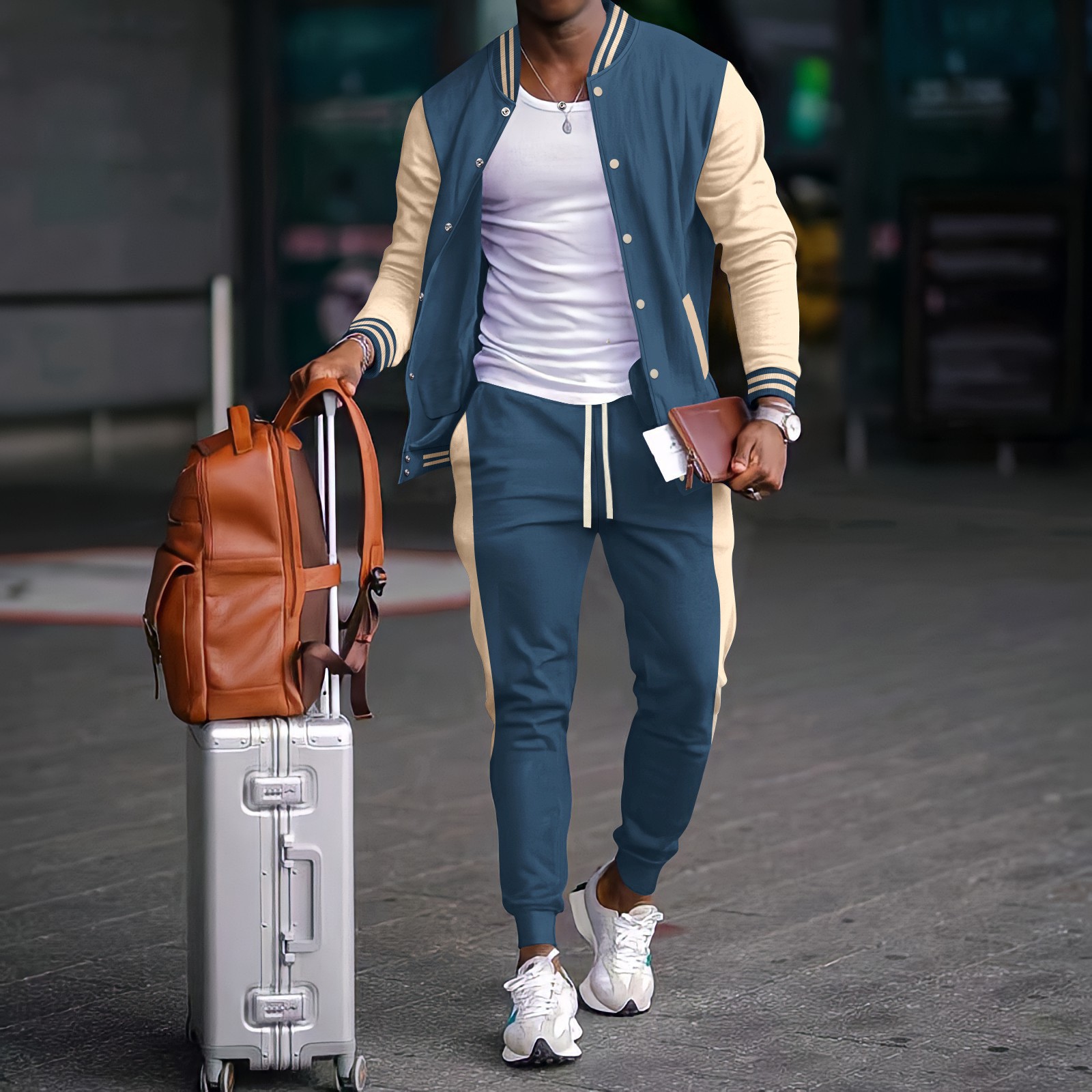 Streetwear Zipper - Herfst Winter Nieuwe Heren 2-delige Baseball