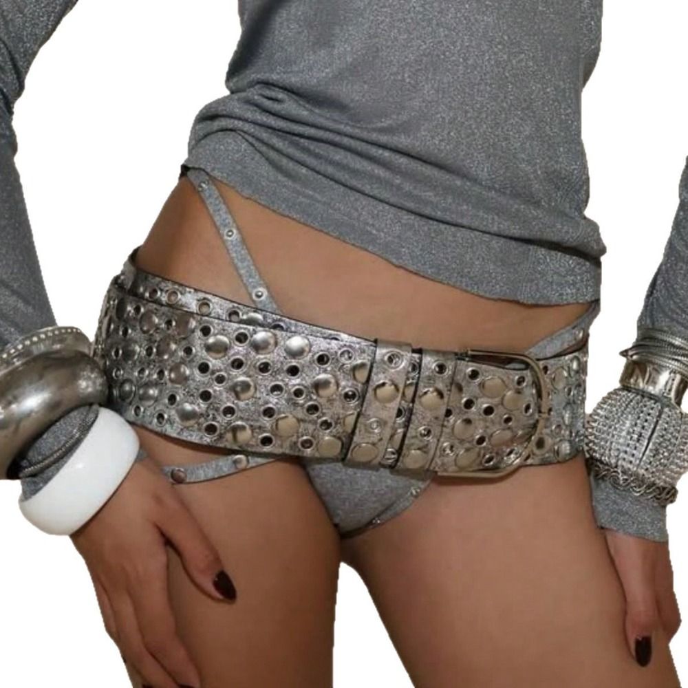 Streetwear Brand Belts - Punk holle oogje-klinknagelriem Luxe ontwerp Trendy