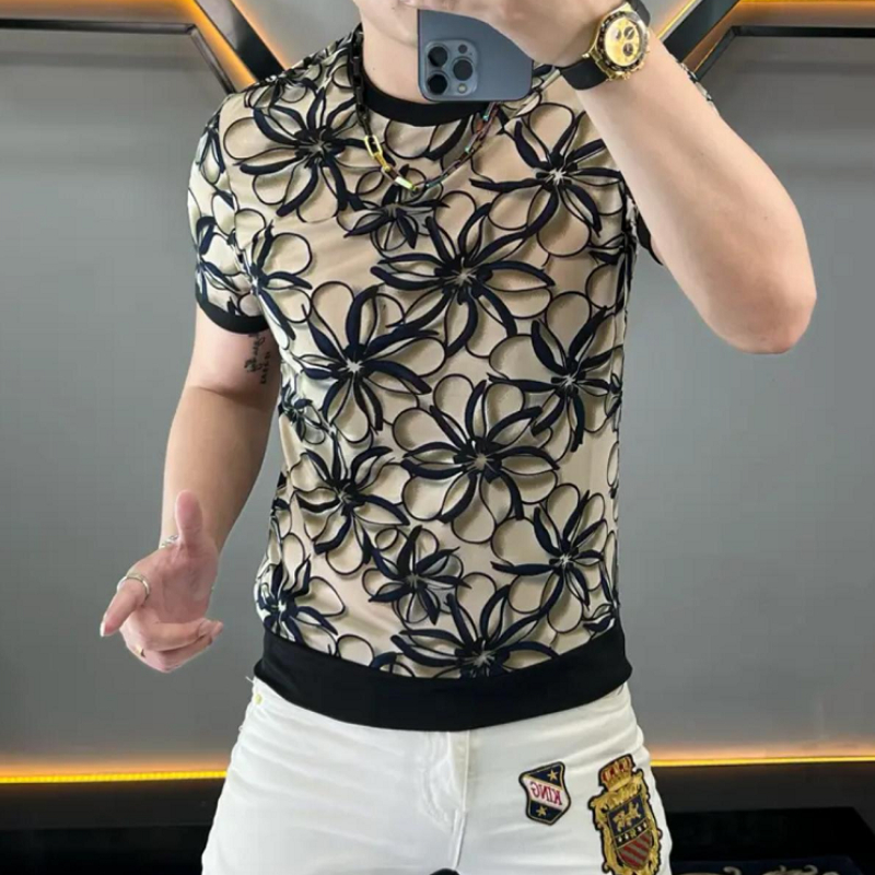 Streetwear Brand Flower - Merk Ijs Zijde Bloem T-Shirt Voor