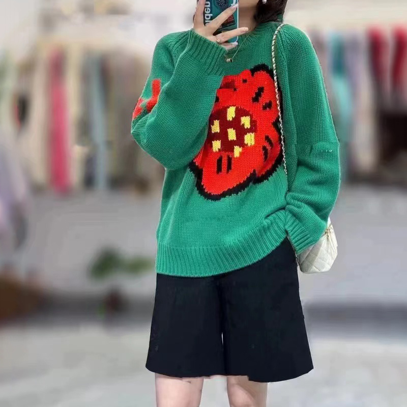 Streetwear Brand Flower - Dames 100% pure kasjmier trui bloem