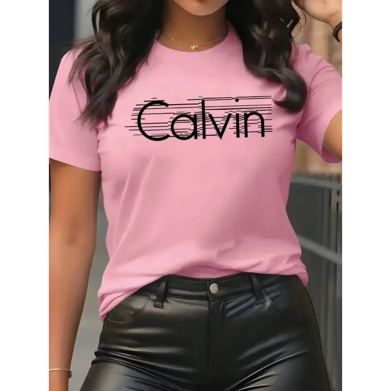 Streetwear Brand Top - Calvin Dames T-shirt Vrijetijdsmode Korte mouw