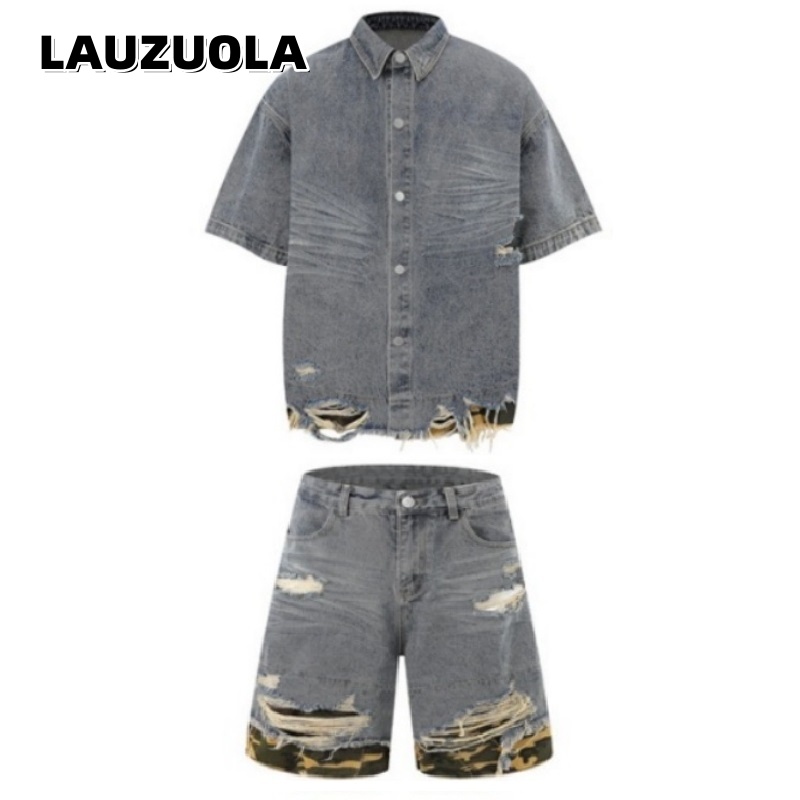 Streetwear Zipper - Herenshirt met korte mouwen en distressed