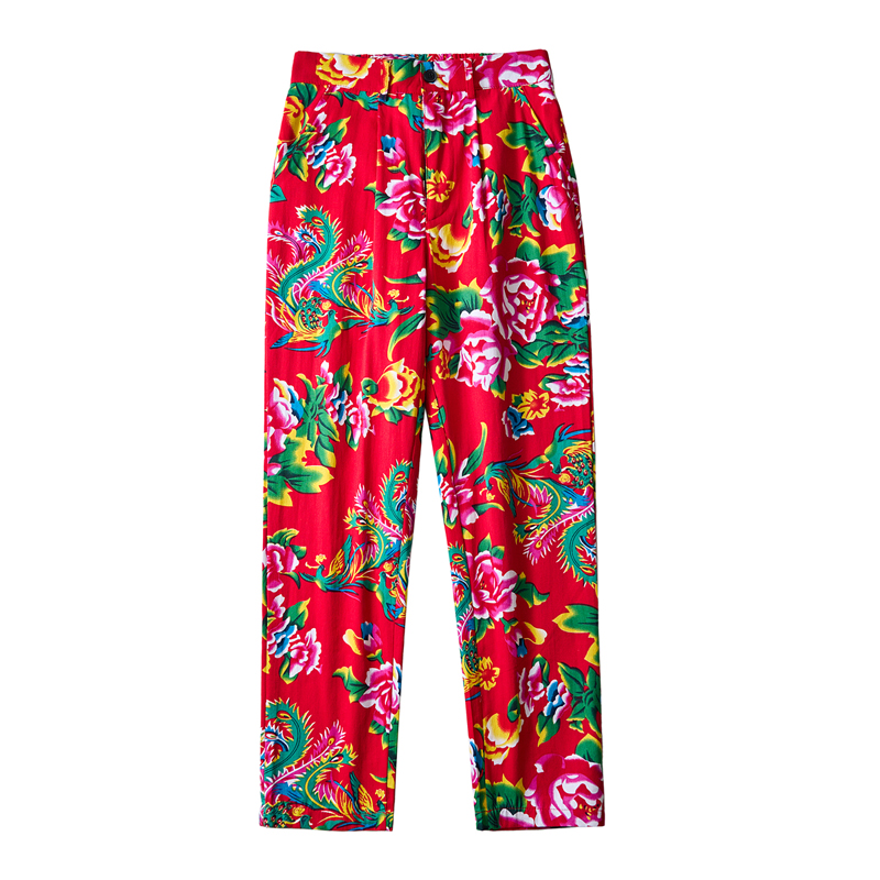 Streetwear Brand Flower - Heren Chinese Stijl Populaire Broek Van