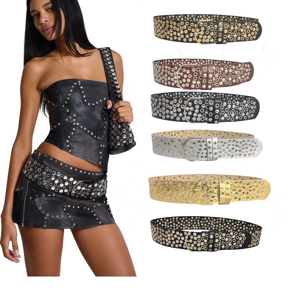 Streetwear Brand Belts - Punk riem met holle oogjes en