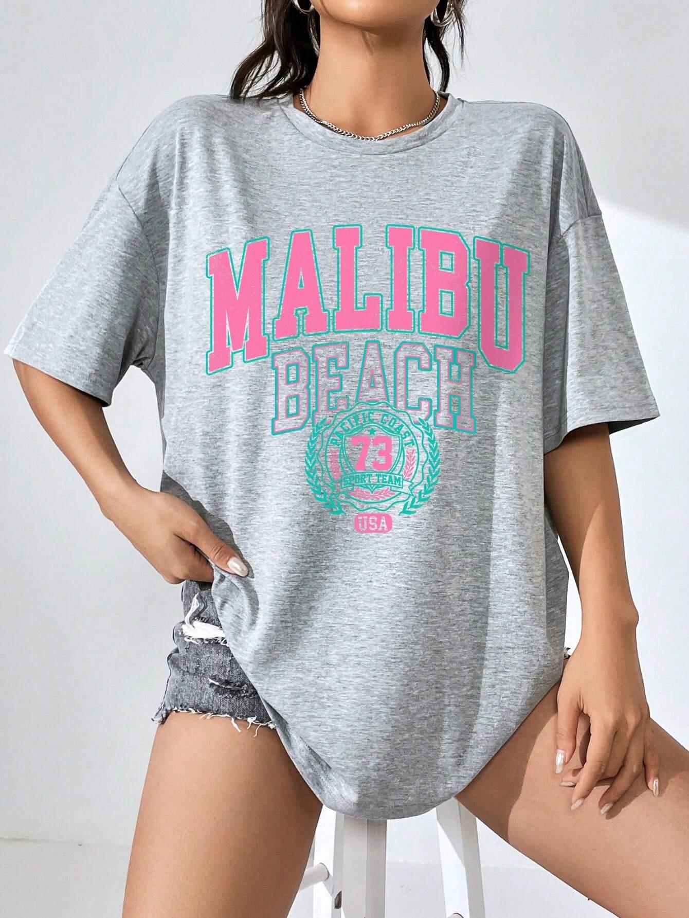 Malibu Strand Brief Print Prin - Streetwear Brand Top recensie en prijs